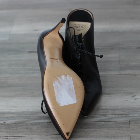 Francesco Russo Paris cropped leather booties